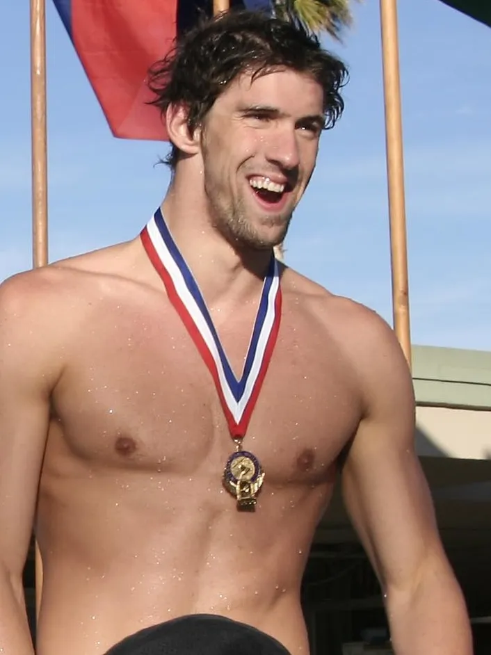 Michael Phelps et sa médaille d'or