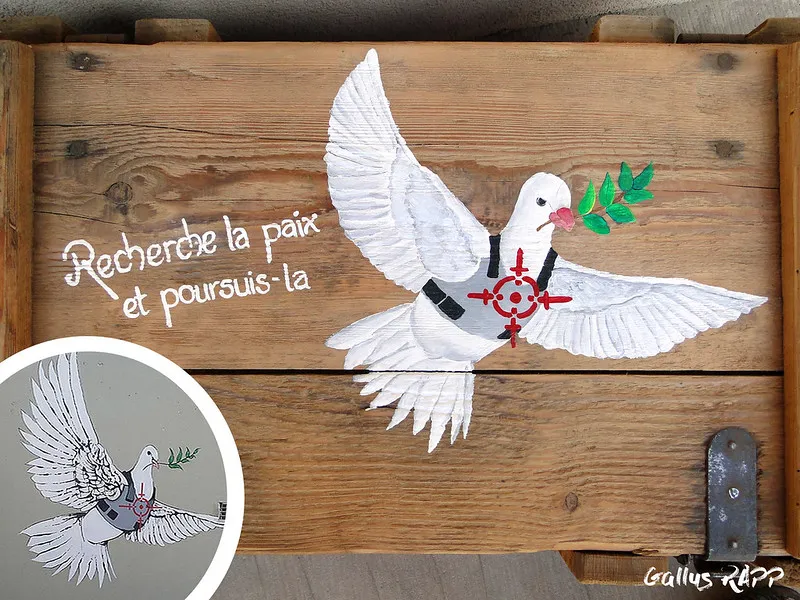 Image de message de paix avec une colombz