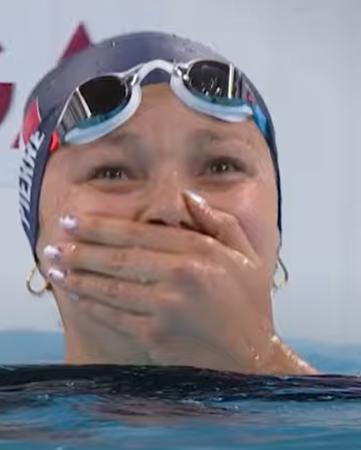 reaction de Emeline PIERRE après sa victoire