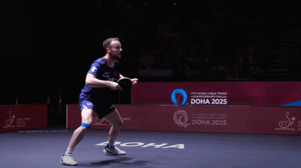 Simon Gauzy en 8e de Finale a Doha